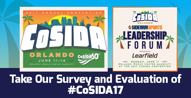 Please Participate In Our #CoSIDA17 Convention Survey & Evaluation